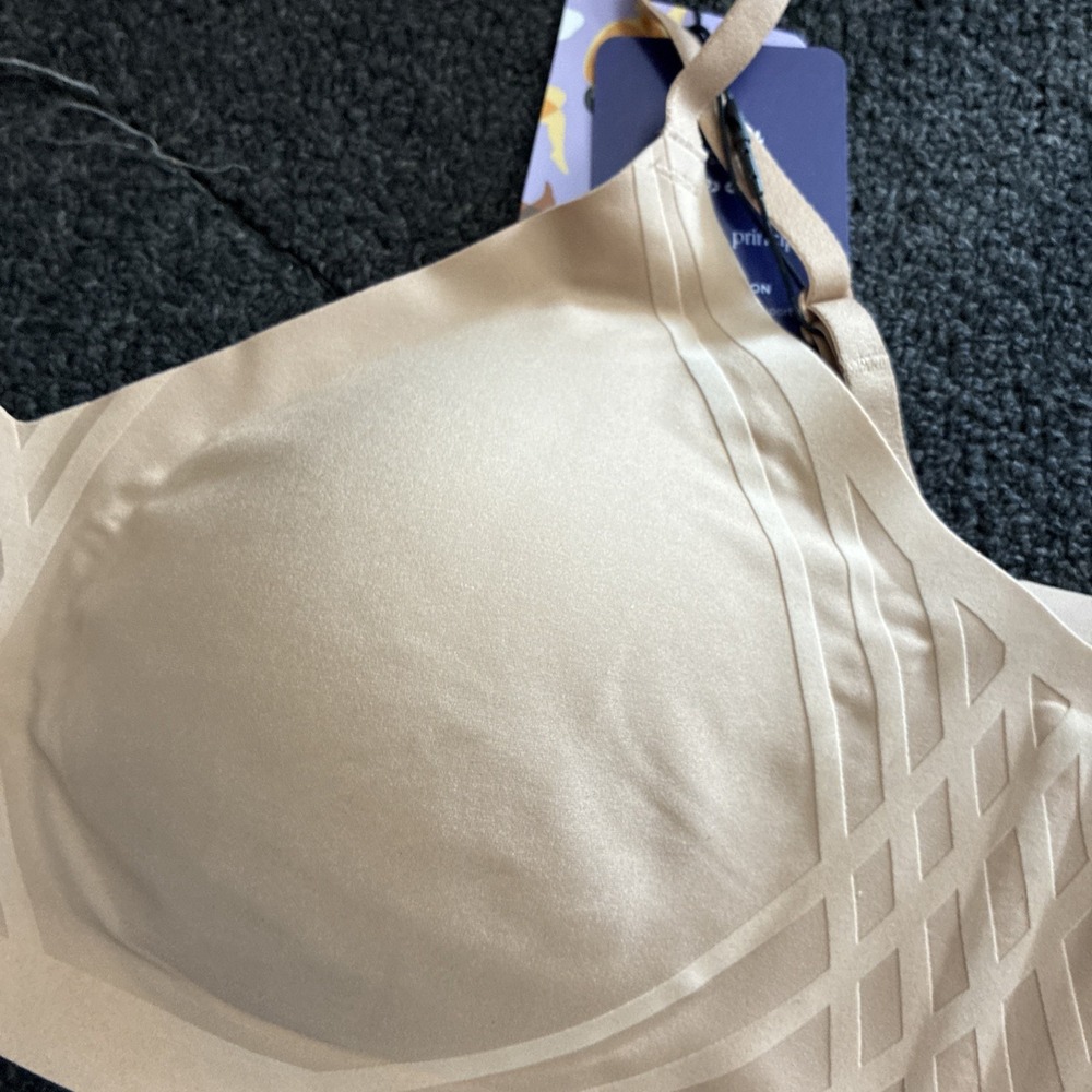 Honeylove Bra Sand Silhouette Wireless Remove Pads Back SZ Medium 36 B/C - Picture 4 of 8